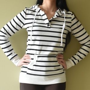 Striped Hoodie Top